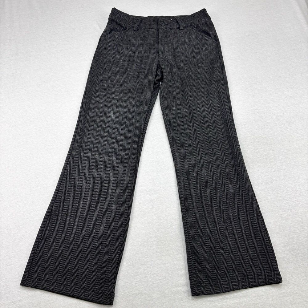 Riders By Lee Trouser Pants Womens Herringbone Gray Bootcut Flare